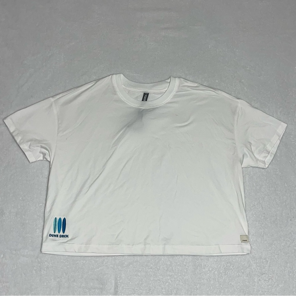 Vuori energy tee size medium white crop